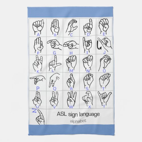 SIGN LANGUAGE ALPHABET kitchen towel