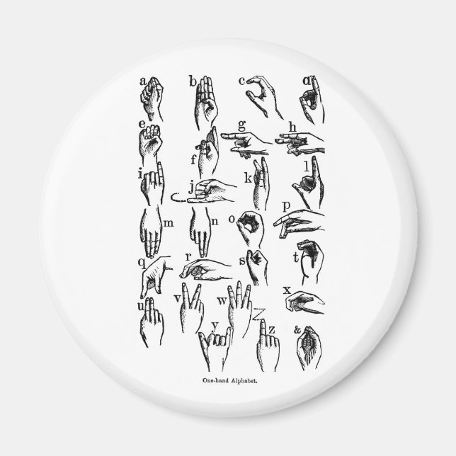 Sign Language Alphabet Magnet (Front)