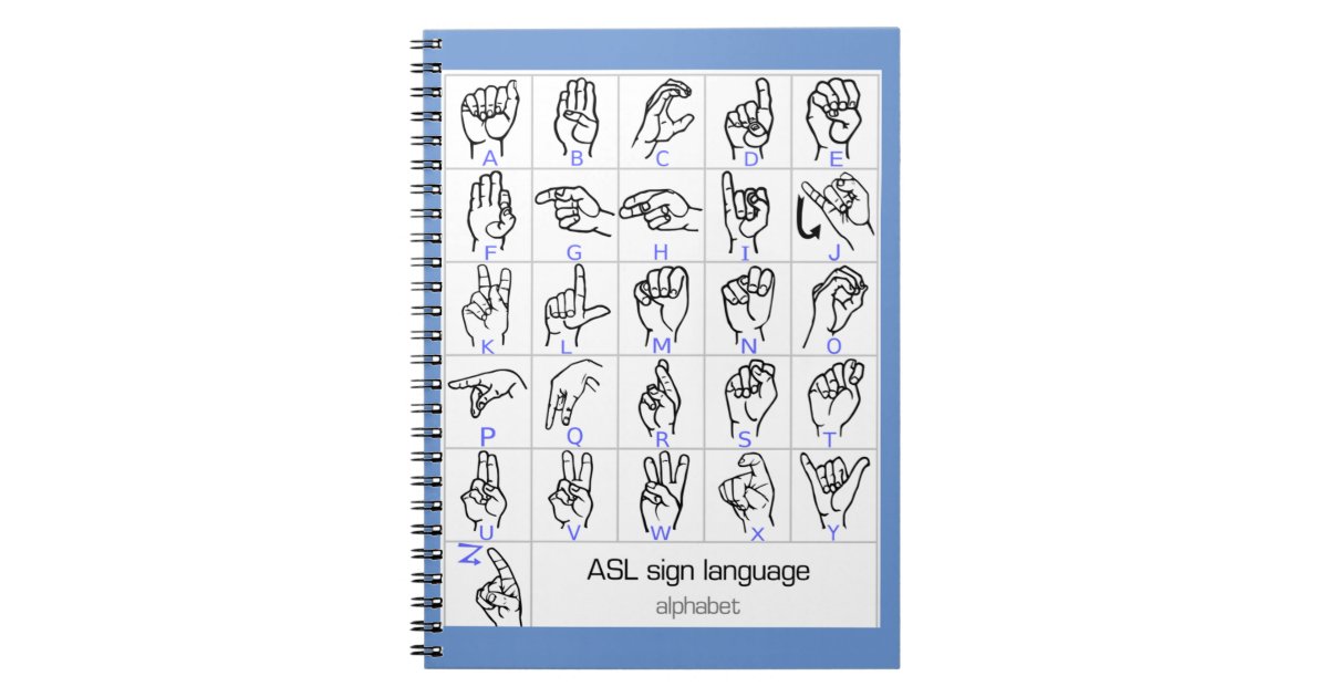 SIGN LANGUAGE ALPHABET notebook | Zazzle