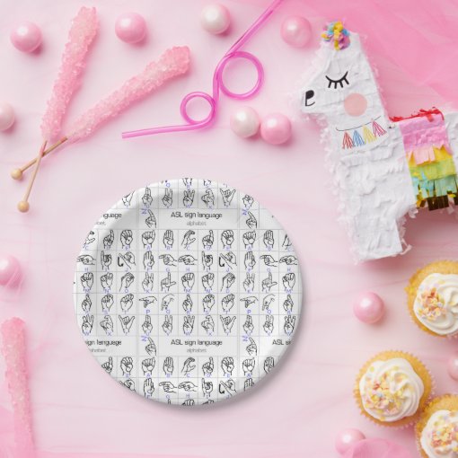 SIGN LANGUAGE ALPHABET paper plate | Zazzle