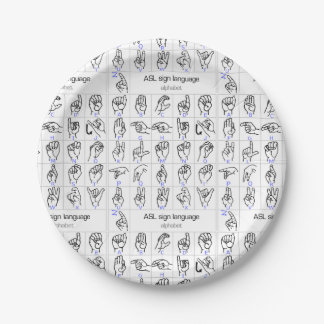 SIGN LANGUAGE ALPHABET paper plate