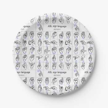 Sign Language Alphabet Paper Plate by lycheerose at Zazzle