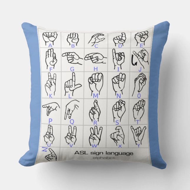 SIGN LANGUAGE ALPHABET pillow (Front)