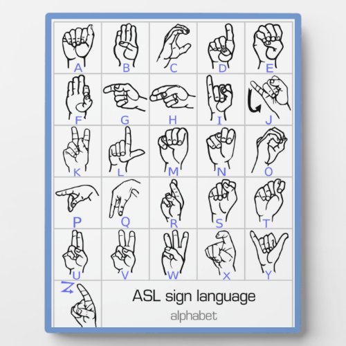 SIGN LANGUAGE ALPHABET plaque