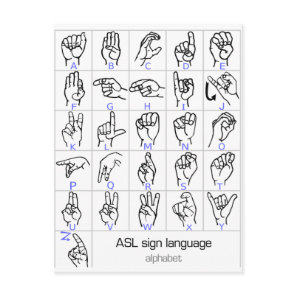 SIGN LANGUAGE ALPHABET postcard
