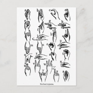 Sign Language Alphabet Postcard