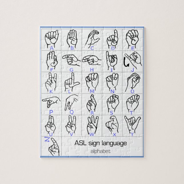 SIGN LANGUAGE ALPHABET puzzle (Vertical)