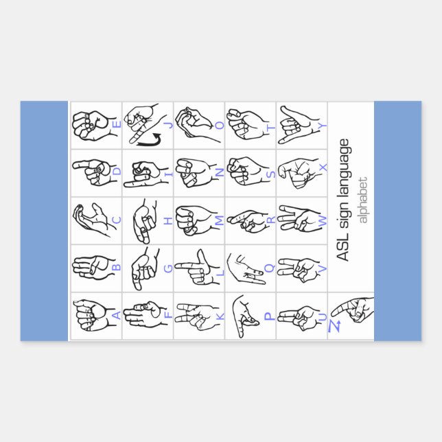 SIGN LANGUAGE ALPHABET sticker (Front)