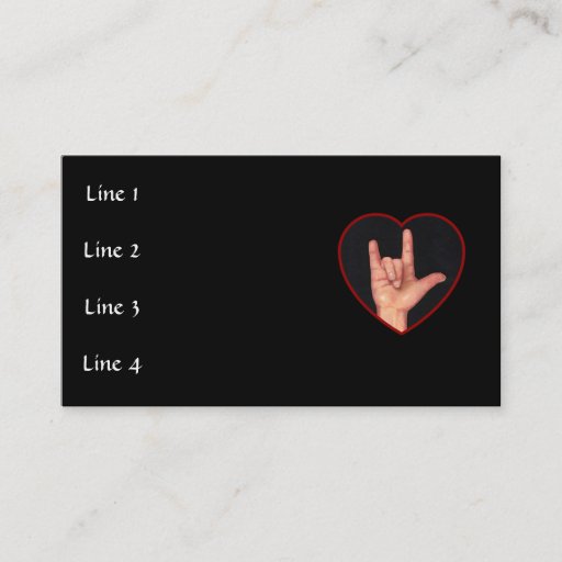 Customizable SIGN LANGUAGE ART BUSINESS CARD