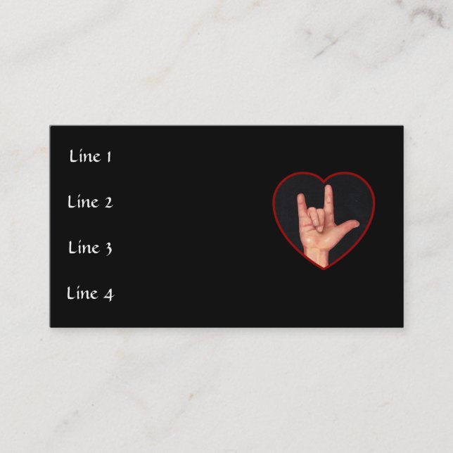 SIGN LANGUAGE ART BUSINESS CARD (Front)