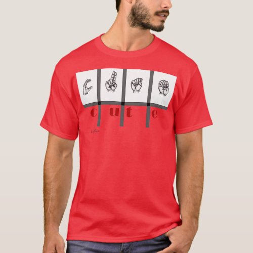 Sign Language Art Cute 5 T_Shirt