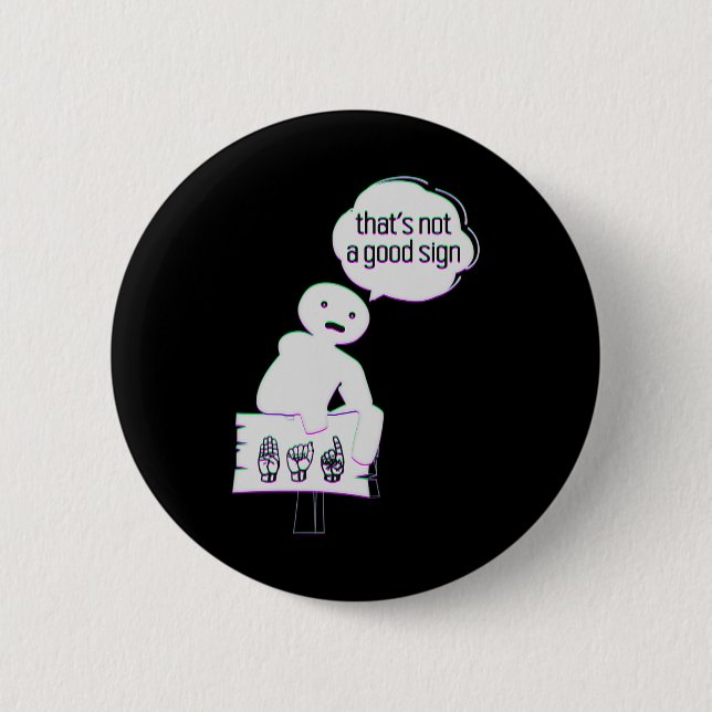 Sign Language ASL American Hand Talking Awareness  Button (Front)