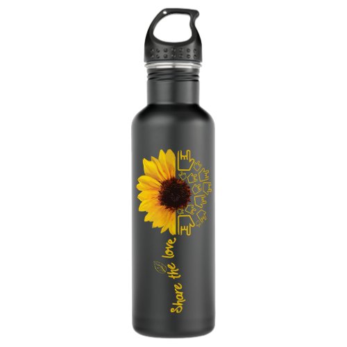 Sign Language _ ASL _ American Sunflower _ Share t Stainless Steel Water Bottle