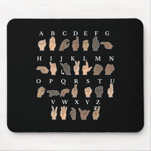 Sign Language Asl Hand Gesture Deaf Awareness  Mouse Pad