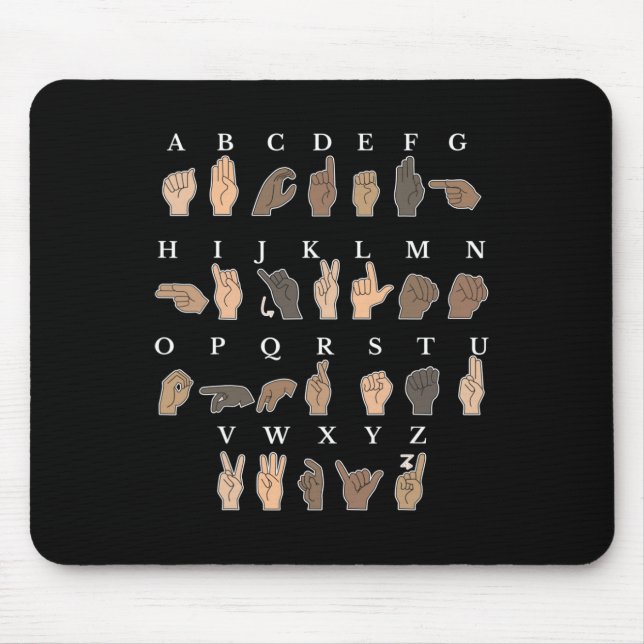 Sign Language Asl Hand Gesture Deaf Awareness  Mouse Pad (Front)