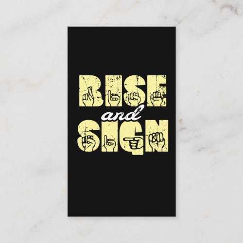 Sign Language ASL Rise and Sign Business Card