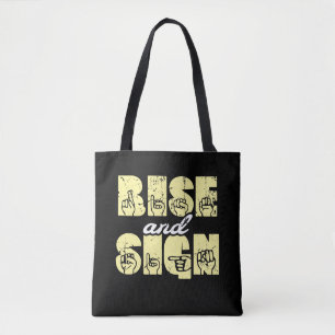 Sign Language ASL Rise and Sign Tote Bag