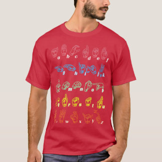 Sign Language ASL Teacher Hand Alphabet Learning T-Shirt