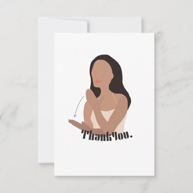 Sign Language ASL "Thank You" Thank You Card (Front)