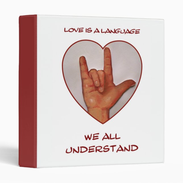 SIGN LANGUAGE BINDER: American Sign Language 3 Ring Binder (Front/Spine)