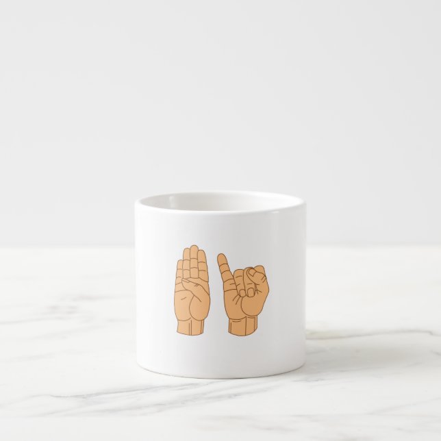 SIGN LANGUAGE BISEXUAL ESPRESSO CUP (Front)