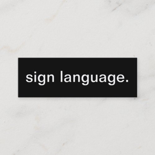 Sign Language Business Card