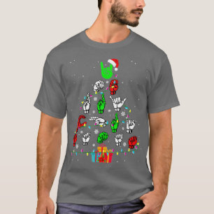 Sign Language Christmas Tree Merry Christmas Gifts T-Shirt