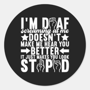 Sign Language Deaf Awareness 11 Classic Round Sticker