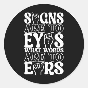 Sign Language Deaf Awareness 12 Classic Round Sticker