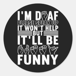 Sign Language Deaf Awareness 13 Classic Round Sticker