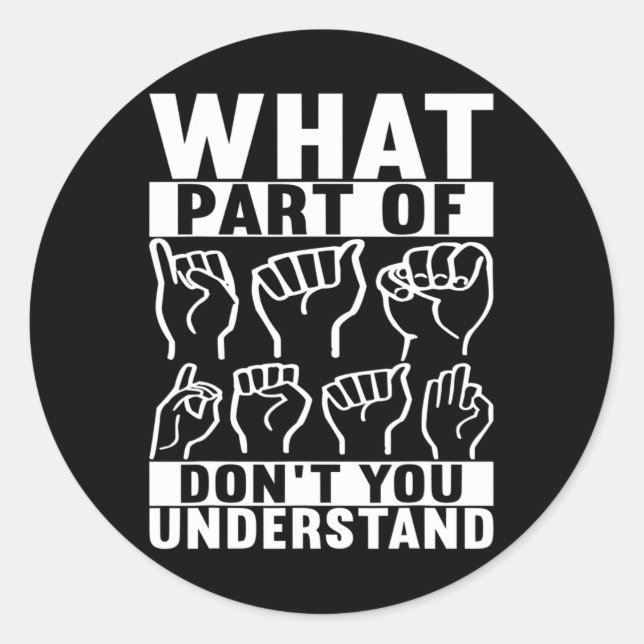 Sign Language Deaf Awareness 7  Classic Round Sticker (Front)
