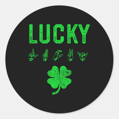 Sign Language Deaf Awareness St Patricks Day Irish Classic Round Sticker