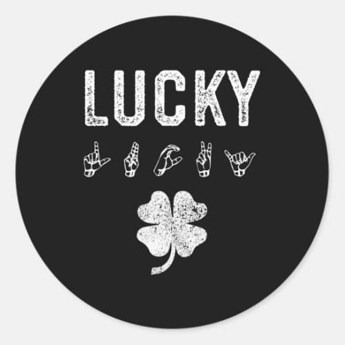 Sign Language Deaf Awareness St Patricks Day Irish Classic Round Sticker