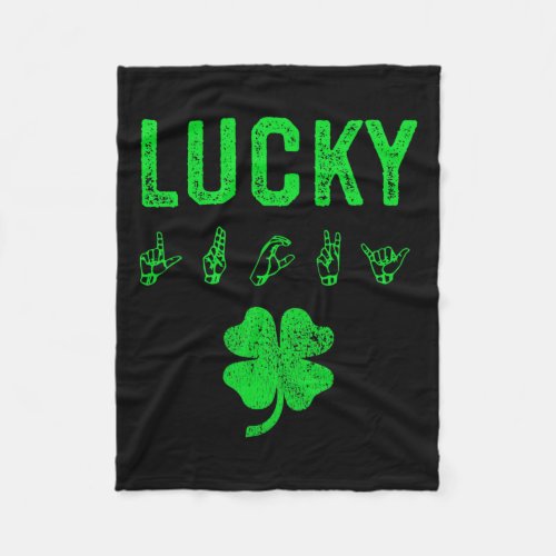 Sign Language Deaf Awareness St Patricks Day Irish Fleece Blanket