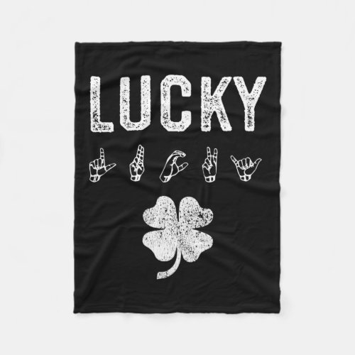 Sign Language Deaf Awareness St Patricks Day Irish Fleece Blanket