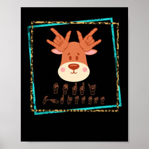 Sign Language Deaf Christmas Reindeer Deaf ASL awa