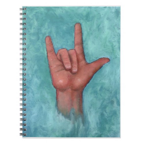 Sign Language Hand Pastel Art ASL Love Notebook