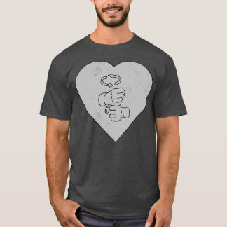 Sign Language Heart Coffee Marble T-Shirt