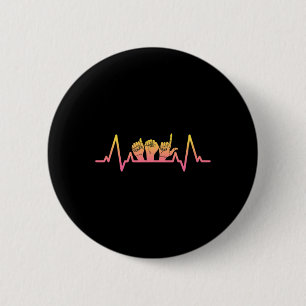 Sign Language Heartbeat Tee Teacher Deaf Awareness Button