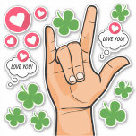 Sign Language I Love You Hand St Patricks Day Sticker