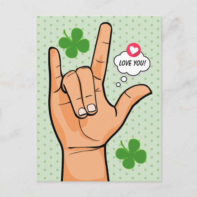 Sign Language I Love You Hand Valentine Holiday Postcard (Front)