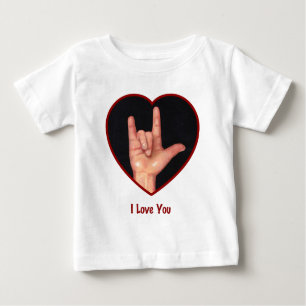 SIGN LANGUAGE I LOVE YOU HEART, HAND BABY T-Shirt