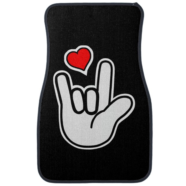 Sign Language I Love You Sign Car Floor Mat (Front)