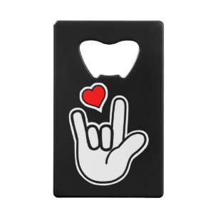 Sign Language I Love You Sign Credit Card Bottle Opener