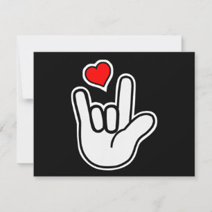 Sign Language I Love You Sign Invitation