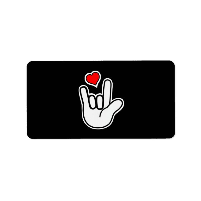 Sign Language I Love You Sign Label (Front)