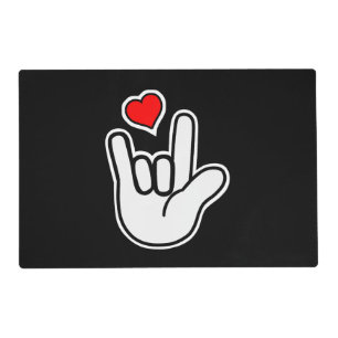Sign Language I Love You Sign Placemat