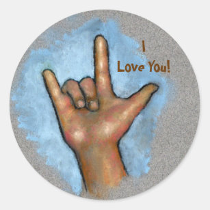 Deaf Hand Sign Language Stickers - 21 Results | Zazzle