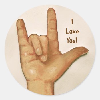 Sign Language: I Love You: Stickers by joyart at Zazzle