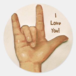 SIGN LANGUAGE: I LOVE YOU: STICKERS